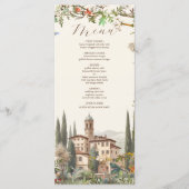 Menu Aquarelle Toscane Italie Destination Mariage (Devant)