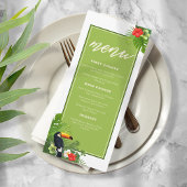 Menu Aquarelle Tropical avec Mariage Toucan Green ID577
