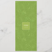 Menu Aquarelle Tropical avec Mariage Toucan Green ID577 (Dos)