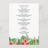 Menu Aquarelle Tropical Feuilles Beach Mariage (Devant)