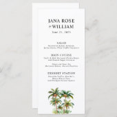 Menu Aquarelle tropicale du palmier à coco (Devant / Derrière)