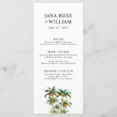 Menu Aquarelle tropicale du palmier à coco (Devant)