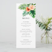 Menu Aquarelle tropicale moderne Mariage floral (Debout devant)