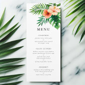 Menu Aquarelle tropicale moderne Mariage floral