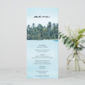 Menu Aquarelle tropicale Palms & Mariage de plage (Debout devant)