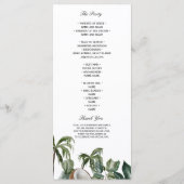 Menu Aquarelle tropicale tendance Feuilles verts (Dos)