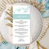 Menu Aquarelle turquoise, Mariage élégant