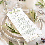 Menu Aquarelle Verdure Or Floral Mariage élégant<br><div class="desc">Vous cherchez un moyen de faire entrer la nature dans votre jour de mariage ? Que vous planifiez un mariage d'extérieur d'inspiration jardin ou que vous aimiez simplement ajouter une touche botanique à votre mariage, les détails du plante ajoutent un élément d'élégance à la papeterie de votre événement. Une verdure...</div>