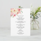 Menu Aquarelle vert clair et gris Mariage floral (Debout devant)