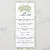 Menu Aquarelle Vert et Blanc Hydrangea Crest (Devant)