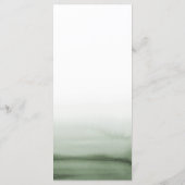 Menu Aquarelle Vert Ombre Mariage moderne (Dos)