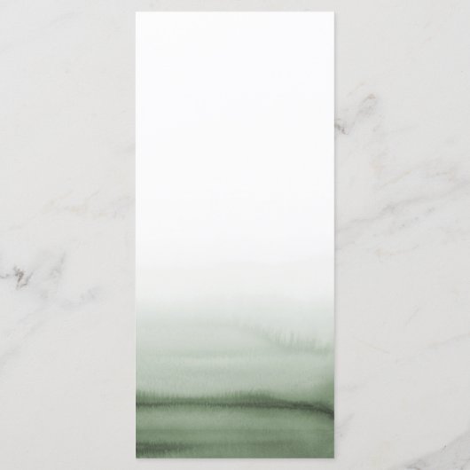 Menu Aquarelle Vert Ombre Mariage moderne (Dos)