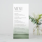 Menu Aquarelle Vert Ombre Mariage moderne (Debout devant)
