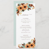 Menu Aquarelle verte de la menthe rustique Mariage flor (Devant / Derrière)