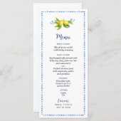 Menu Aquarelle Vintage Citron douche nuptiale (Devant / Derrière)