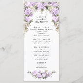 Menu Aquarelle violet Mariage floral (Devant)