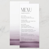 Menu Aquarelle violet Ombre Mariage moderne (Devant / Derrière)