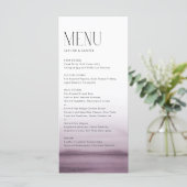 Menu Aquarelle violet Ombre Mariage moderne (Debout devant)