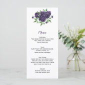 Menu Aquarelle violet Roses et Mariage vert (Debout devant)