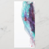 Menu Aquarelle violet rouge Aqua Mariage moderne (Dos)