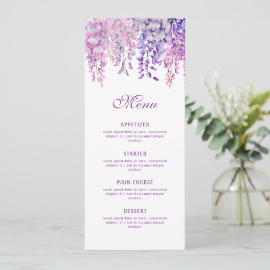 Menu Aquarelle Wisteria Classique (Debout devant)