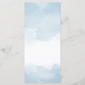 Menu Aquarelles bleu clair Mariage de lavage de coeur (Dos)