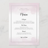 Menu Aquarelles rose vif Mariage de script noir (Devant)