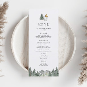 Menu Arbre de pin de montagne Bébé Shower d'hiver