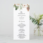 Menu Arbre de pin vert d'hiver à l'aquarelle & fleurs b (Debout devant)