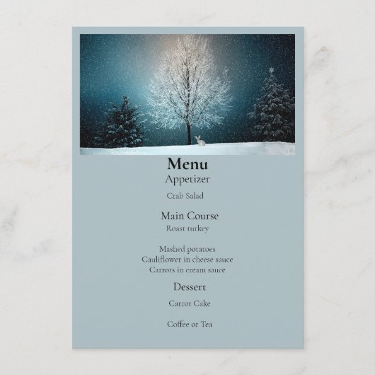 Menu Arbre givré le soir (Devant)
