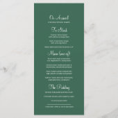 Menu Arbres verts gris peints mariage d'hiver (Dos)