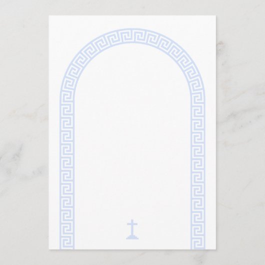 Menu Arc Clé grecque Baptême Bleu Blanc (Dos)