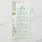 Menu Arc de boho rose à feuillage vert printanier (Devant)