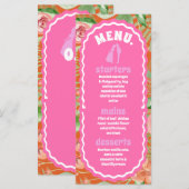 Menu Arc Floral Rétro Orange Minimal Moderne (Devant / Derrière)