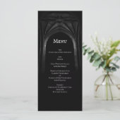 Menu Arc gothique Mariage élégant Noir et Blanc foncé (Debout devant)