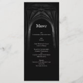 Menu Arc gothique Mariage élégant Noir et Blanc foncé (Devant)
