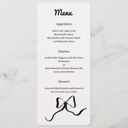 Menu arc noir et blanc (Devant)