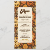 Menu Arch Moderne Rétro Fleurs Mariage Années 70 (Devant)