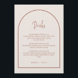 Menu Arch Script Minimal Crème & Terracotta Boissons Me<br><div class="desc">Peut être entièrement customisé pour répondre à vos besoins >> Couleur arrière - plan, couleur de police/style et couleur d'arc peuvent tous être changés selon vos préférences. © Gorjo Designs. Fait pour vous via la plateforme Zazzle. // Vous cherchez des articles correspondants ? Autre papeterie de l'ensemble disponible dans la...</div>