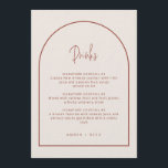 Menu Arch Script Minimal Crème & Terracotta Boissons Me<br><div class="desc">Peut être entièrement customisé pour répondre à vos besoins >> Couleur arrière - plan, couleur de police/style et couleur d'arc peuvent tous être changés selon vos préférences. © Gorjo Designs. Fait pour vous via la plateforme Zazzle. // Vous cherchez des articles correspondants ? Autre papeterie de l'ensemble disponible dans la...</div>