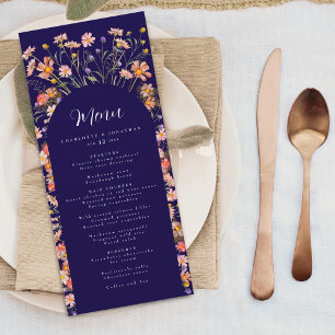 Menu Arche florale de mariage Bohème d'automne à fleurs