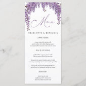 Menu Arched Wisteria Branch Floral Garden Wedding (Devant)