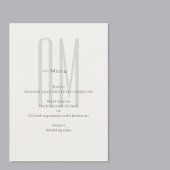 Menu Architectural Monogram Minimal Wedding