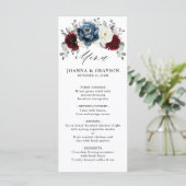 Menu Ardoise Burgundy Blanc Ivory Floral Mariage Me (Debout devant)