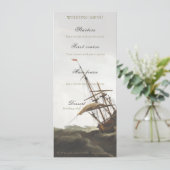 Menu Argent Ancien Navire Maritime Vintage (Debout devant)