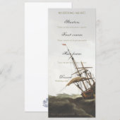 Menu Argent Ancien Navire Maritime Vintage (Devant / Derrière)