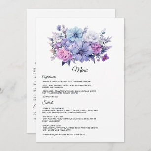 Menu Argent, bleu Icy et Mariage floral Lilac