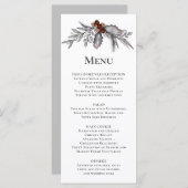 Menu Argent, Gris, Rusty Brown Mariage botanique d'hive (Devant / Derrière)