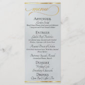 Menu Argent - Monogramme Couronne et Mariage Merci (Devant)