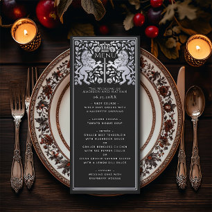 Menu Argent Royal Lion Médiéval Mariage plat